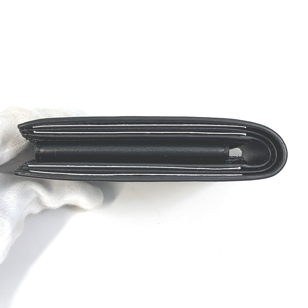 CELINE 10C873DME Logo Bifold Wallet, Unisex, Black Leather