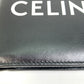 CELINE 10C873DME Logo Bifold Wallet, Unisex, Black Leather