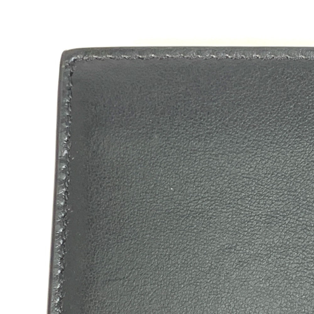 CELINE 10C873DME Logo Bifold Wallet, Unisex, Black Leather