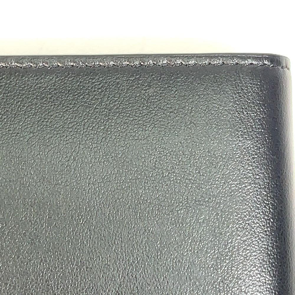 CELINE 10C873DME Logo Bifold Wallet, Unisex, Black Leather