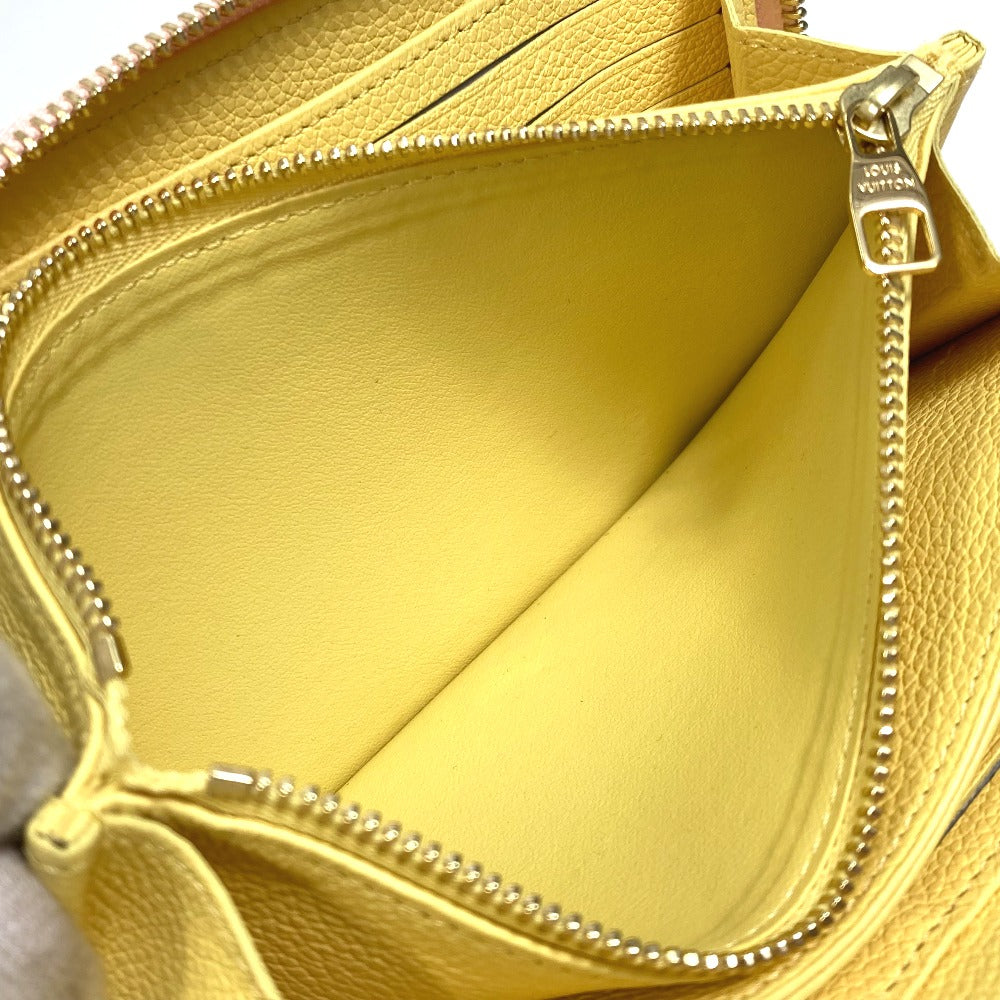 LOUIS VUITTON M81279 Monogram Empreinte Zippy Wallet, Round Zipper Long Wallet, Monogram Empreinte Leather, Women's, Pink x Beige x Yellow