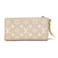 LOUIS VUITTON M81279 Monogram Empreinte Zippy Wallet, Round Zipper Long Wallet, Monogram Empreinte Leather, Women's, Pink x Beige x Yellow