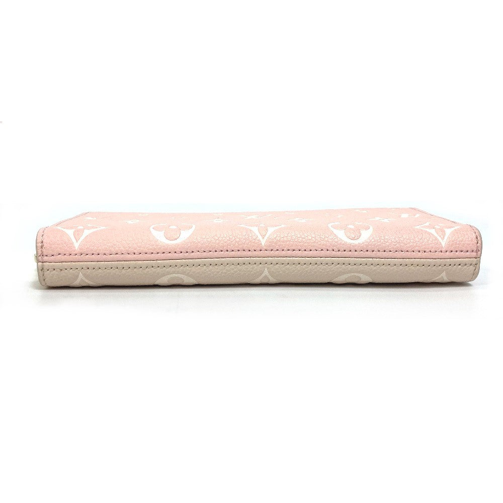 LOUIS VUITTON M81279 Monogram Empreinte Zippy Wallet, Round Zipper Long Wallet, Monogram Empreinte Leather, Women's, Pink x Beige x Yellow