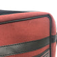 YVES SAINT LAURENT Logo Shoulder Bag/Square Canvas/Leather Unisex Red