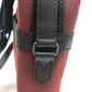 YVES SAINT LAURENT Logo Shoulder Bag/Square Canvas/Leather Unisex Red