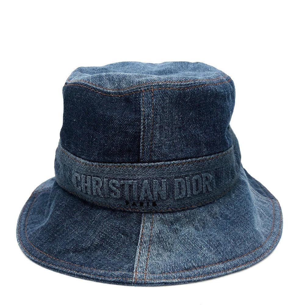 Dior 11DPD923A130 Logo Patchwork Bucket Hat, Denim, Women's, Blue
