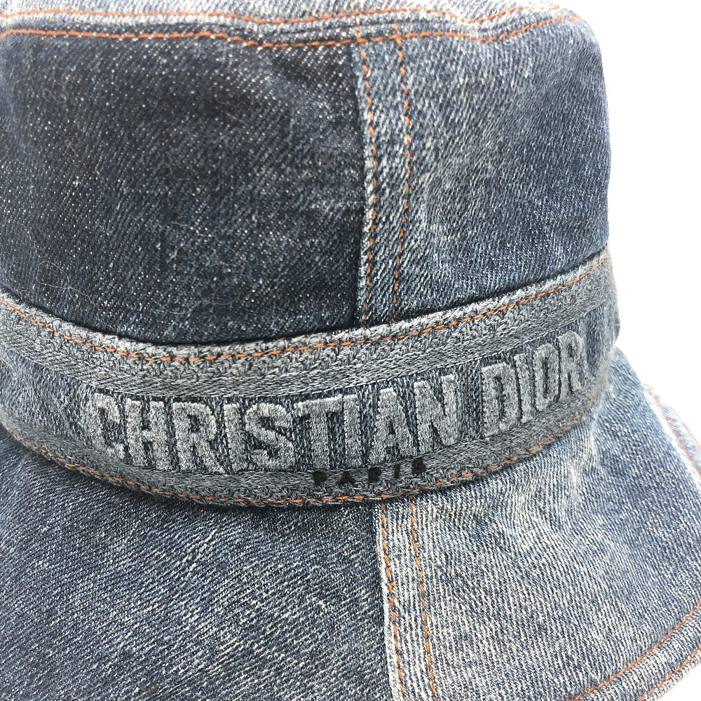 Dior 11DPD923A130 Logo Patchwork Bucket Hat, Denim, Women's, Blue