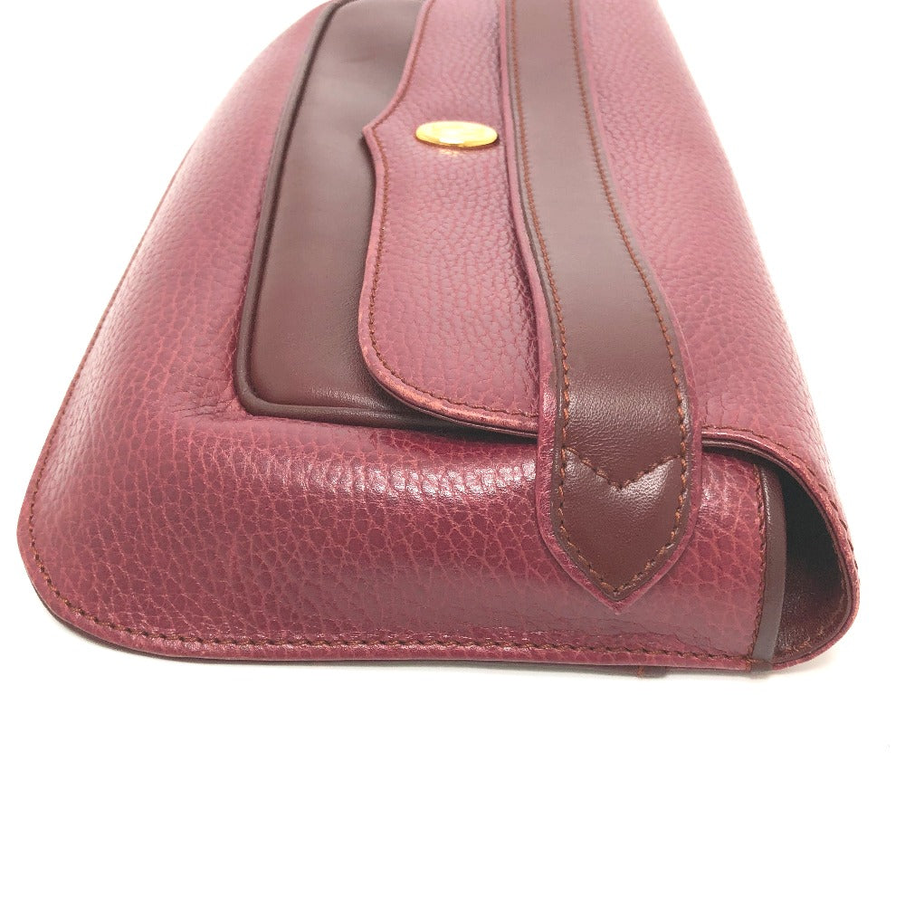 CARTIER Must Line Clutch Bag, Pouch, Leather, Women's, Wine Red