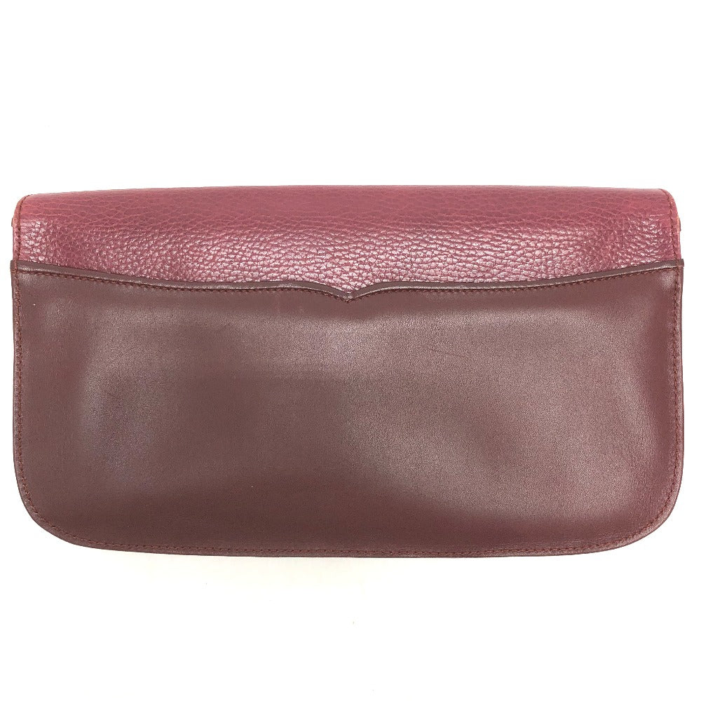 CARTIER Must Line Clutch Bag, Pouch, Leather, Women's, Wine Red