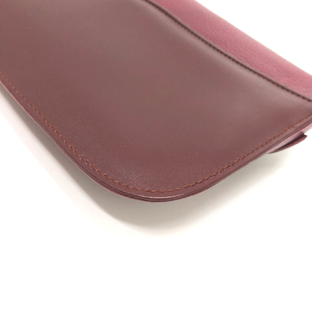 CARTIER Must Line Clutch Bag, Pouch, Leather, Women's, Wine Red