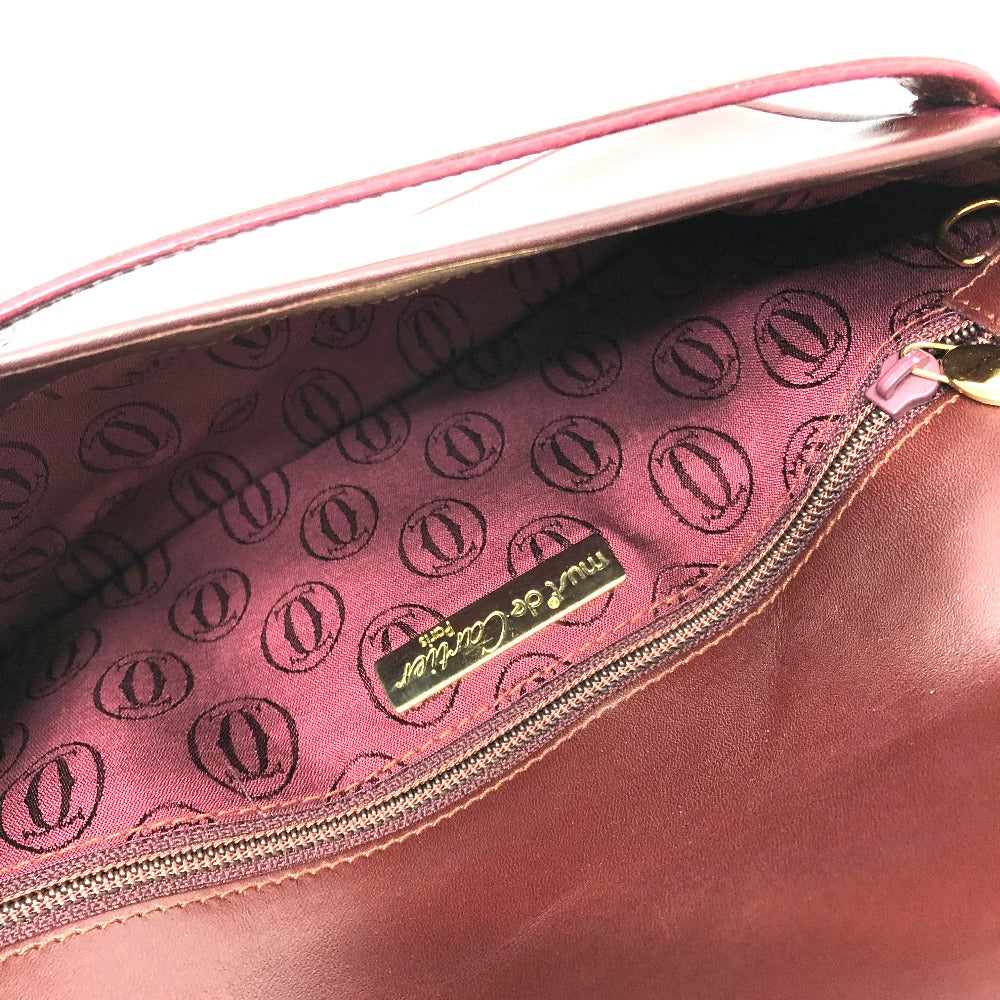 CARTIER Must Line Clutch Bag, Pouch, Leather, Women's, Wine Red