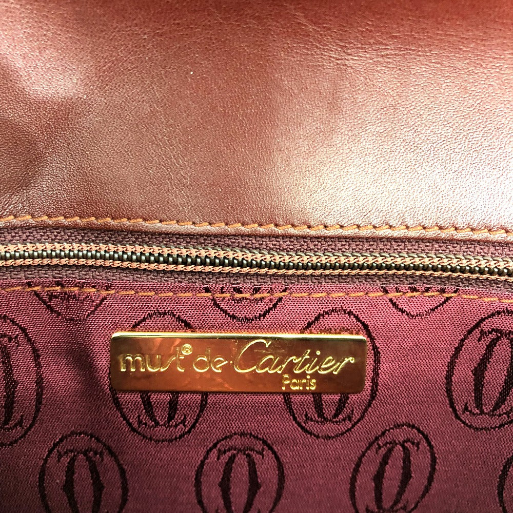 CARTIER Must Line Clutch Bag, Pouch, Leather, Women's, Wine Red
