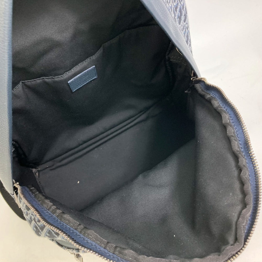 Dior Trotter Oblique Backpack, Canvas/Leather, Men's, Navy