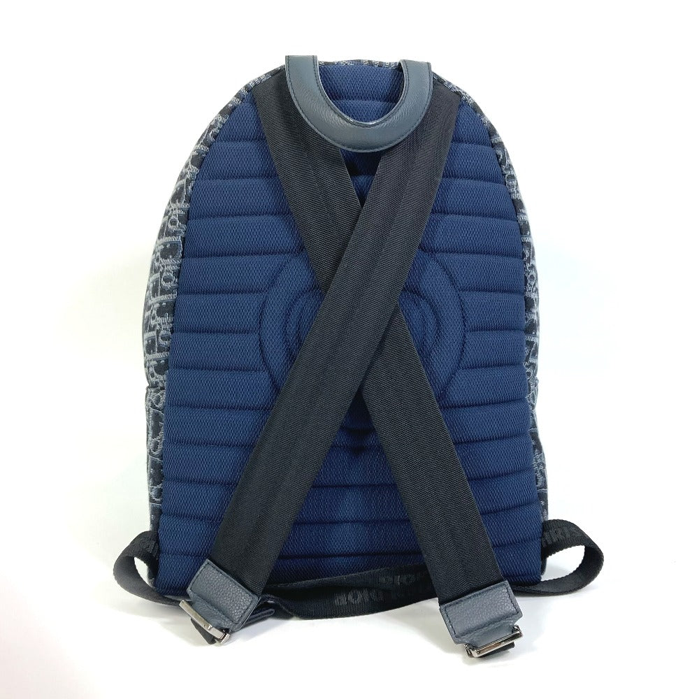 Dior Trotter Oblique Backpack, Canvas/Leather, Men's, Navy