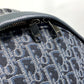 Dior Trotter Oblique Backpack, Canvas/Leather, Men's, Navy