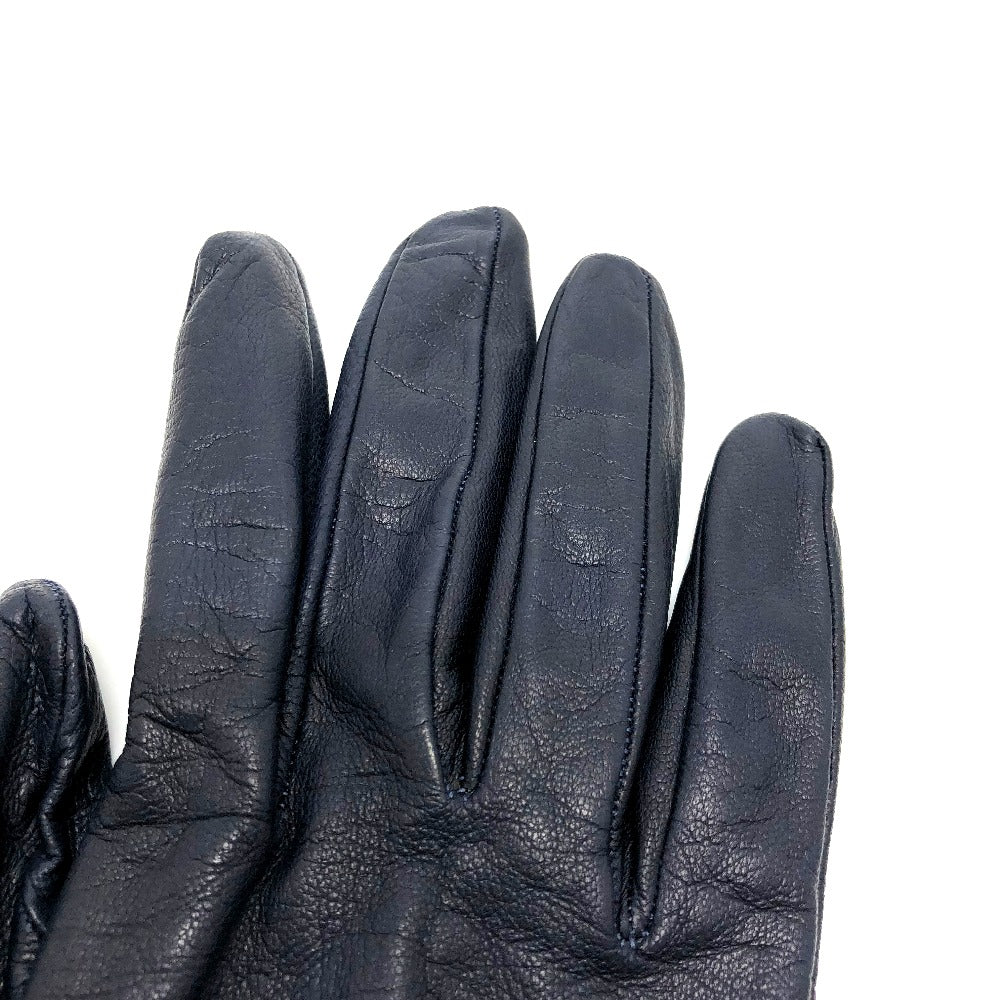 HERMES Fashion Accessories Apparel Gloves Leather Women's Navy/Red