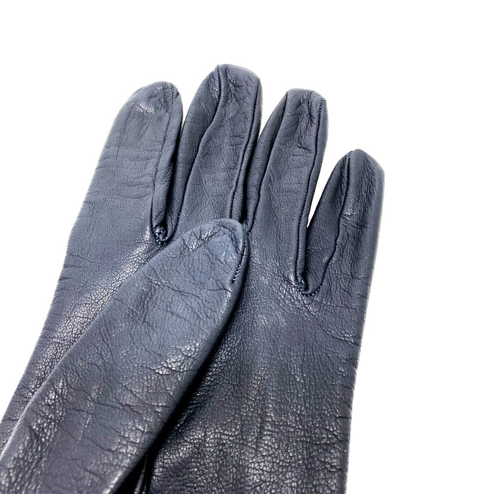 HERMES Fashion Accessories Apparel Gloves Leather Women's Navy/Red