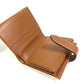 CELINE Macadam Triomphe Wallet, Bifold PVC/Leather, Women's, White/Brown