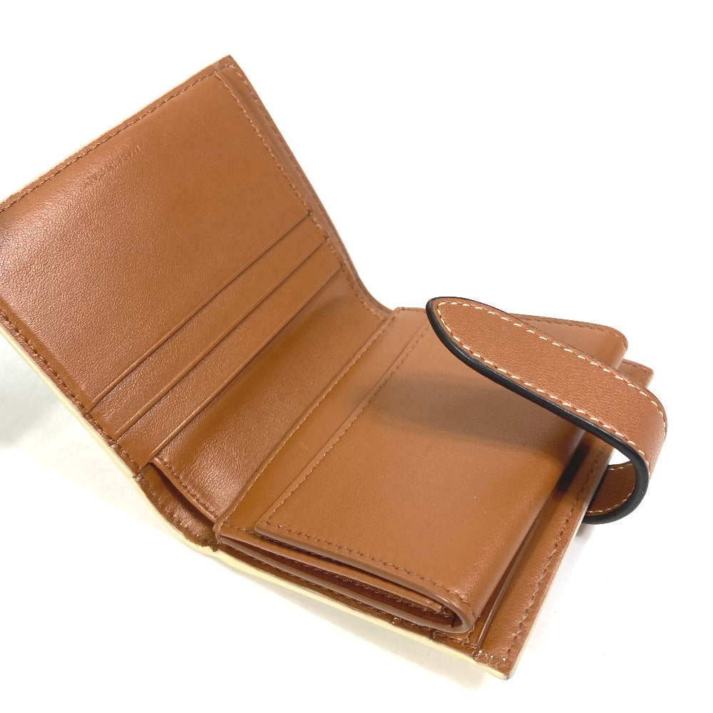 CELINE Macadam Triomphe Wallet, Bifold PVC/Leather, Women's, White/Brown