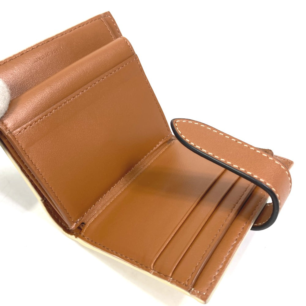 CELINE Macadam Triomphe Wallet, Bifold PVC/Leather, Women's, White/Brown