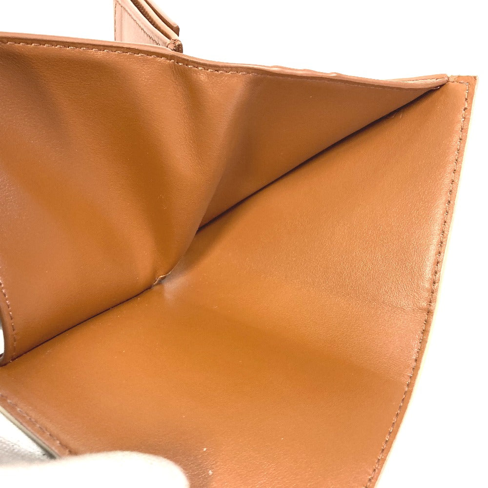 CELINE Macadam Triomphe Wallet, Bifold PVC/Leather, Women's, White/Brown