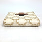 CELINE Macadam Triomphe Wallet, Bifold PVC/Leather, Women's, White/Brown