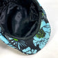 PRADA Floral Print Hat, Newsboy Cap, Nylon, Women's, Blue/Black