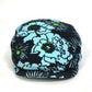 PRADA Floral Print Hat, Newsboy Cap, Nylon, Women's, Blue/Black