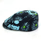PRADA Floral Print Hat, Newsboy Cap, Nylon, Women's, Blue/Black