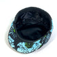 PRADA Floral Print Hat, Newsboy Cap, Nylon, Women's, Blue/Black