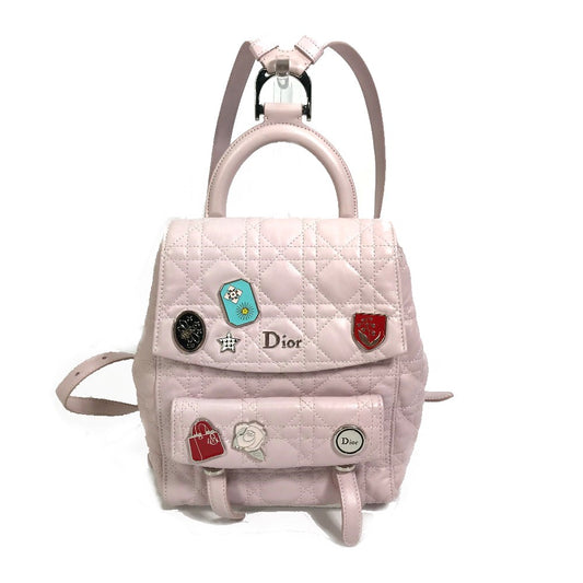Christian Dior カナージュ スターダスト スモール バックパック 銀座限定 リュックサック レザー レディース ソフトピンク ピンク