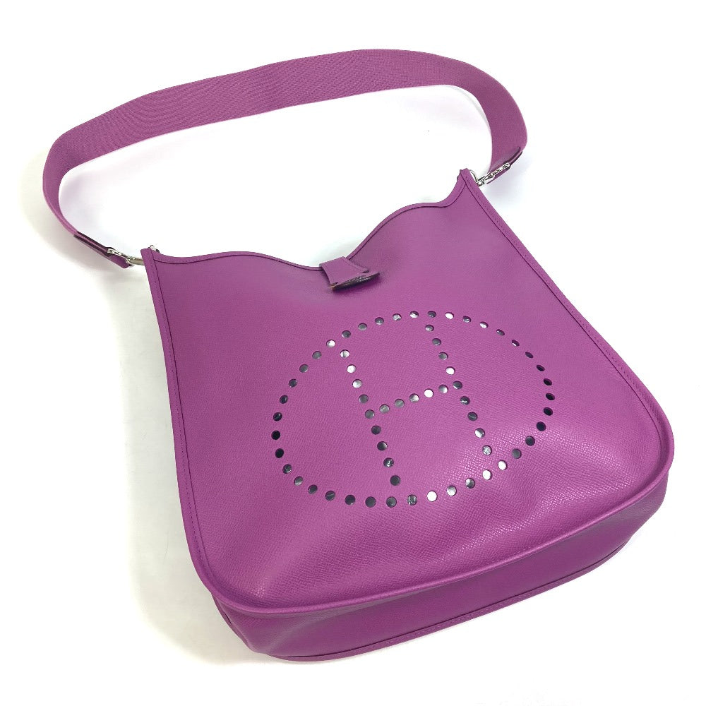 HERMES H logo punched Evelyn II GM crossbody shoulder bag, Epson, women's, cyclamen, purple