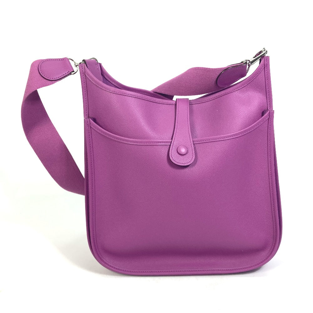 HERMES H logo punched Evelyn II GM crossbody shoulder bag, Epson, women's, cyclamen, purple