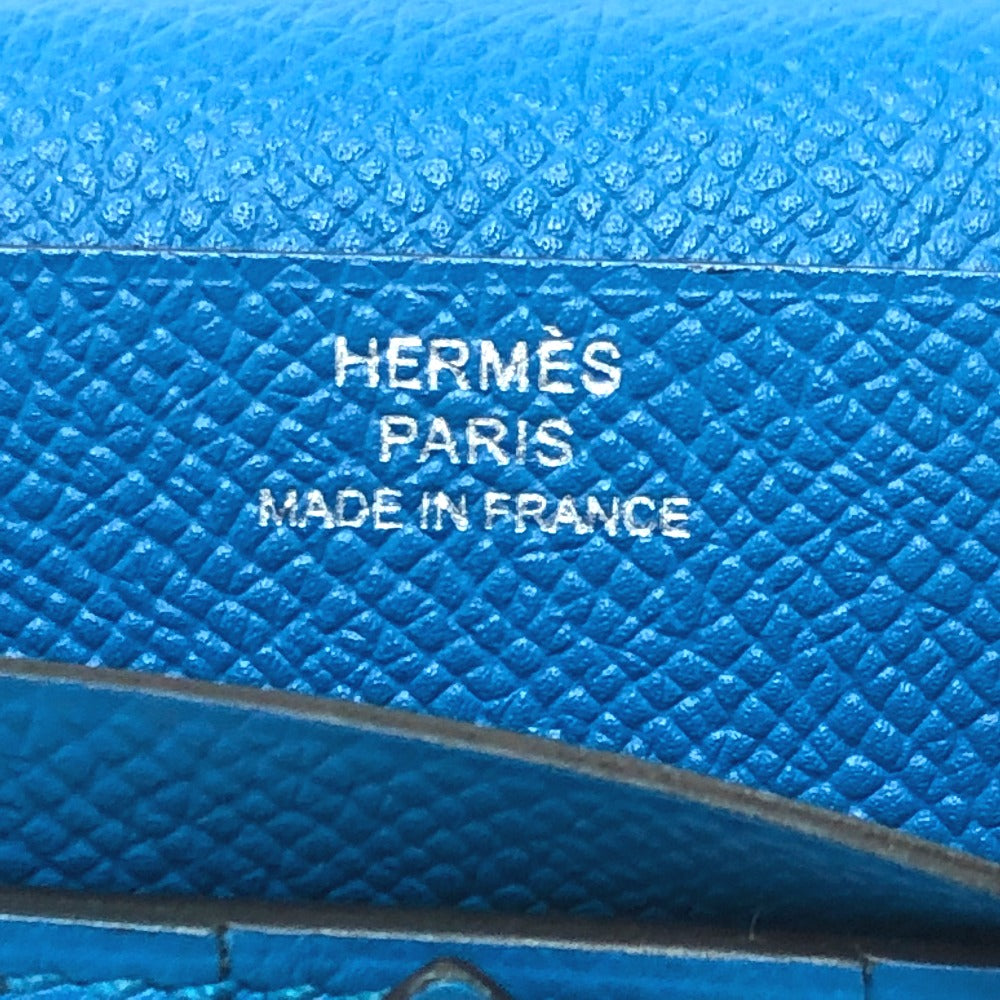 HERMES ベアンスフレ ウォレット 二つ折り 長財布 ヴォーエプソン レディース ブルーザンジバル ブルー