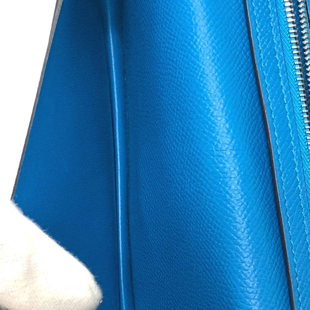 HERMES ベアンスフレ ウォレット 二つ折り 長財布 ヴォーエプソン レディース ブルーザンジバル ブルー