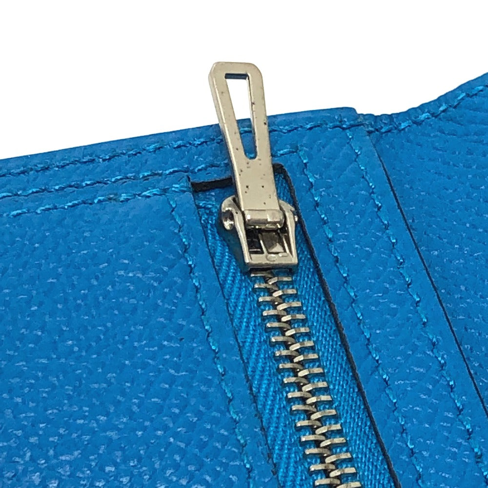 HERMES ベアンスフレ ウォレット 二つ折り 長財布 ヴォーエプソン レディース ブルーザンジバル ブルー