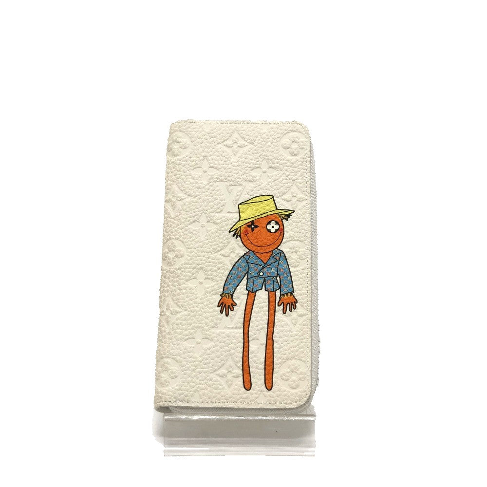 LOUIS VUITTON M80337 Zippy Wallet Vertical Wallet LV Friend Long Wallet Taurillon Clemence Leather Men's White