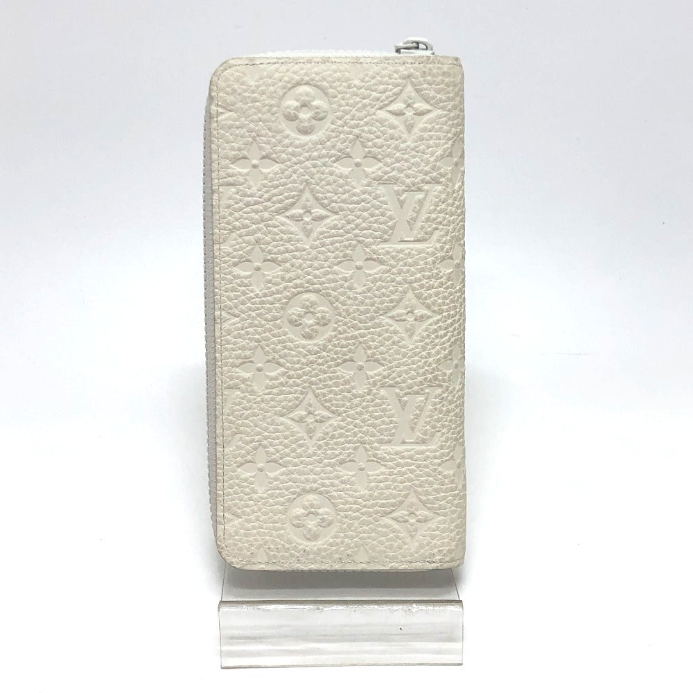 LOUIS VUITTON M80337 Zippy Wallet Vertical Wallet LV Friend Long Wallet Taurillon Clemence Leather Men's White