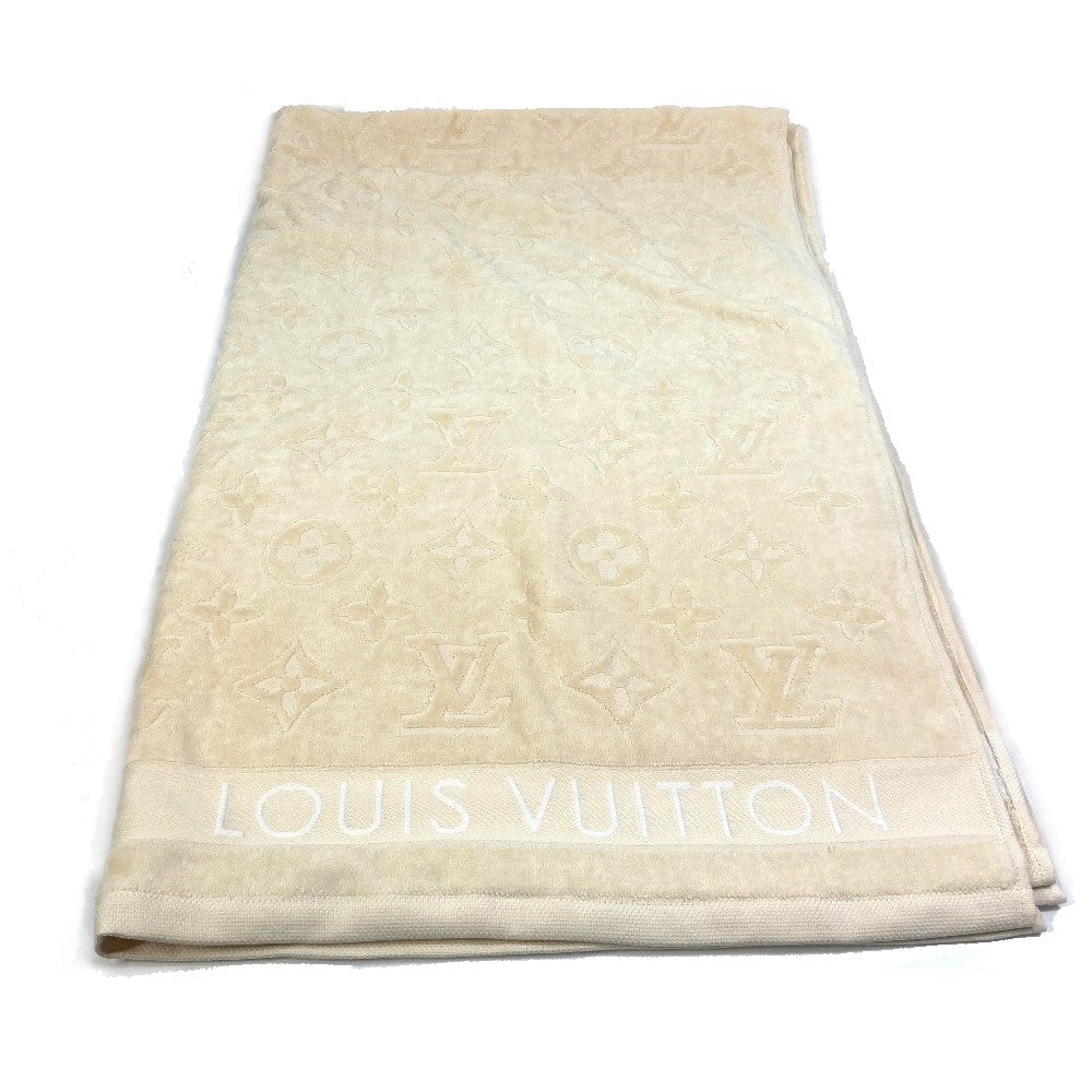 LOUIS VUITTON M77516 Monogram Dora de Bain LV Vacation Beach Towel/Bath Towel, Cotton, Unisex, Beige
