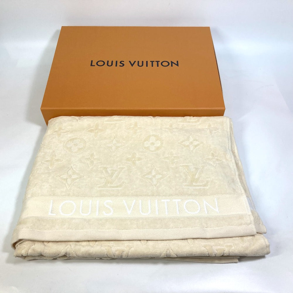 LOUIS VUITTON M77516 Monogram Dora de Bain LV Vacation Beach Towel/Bath Towel, Cotton, Unisex, Beige