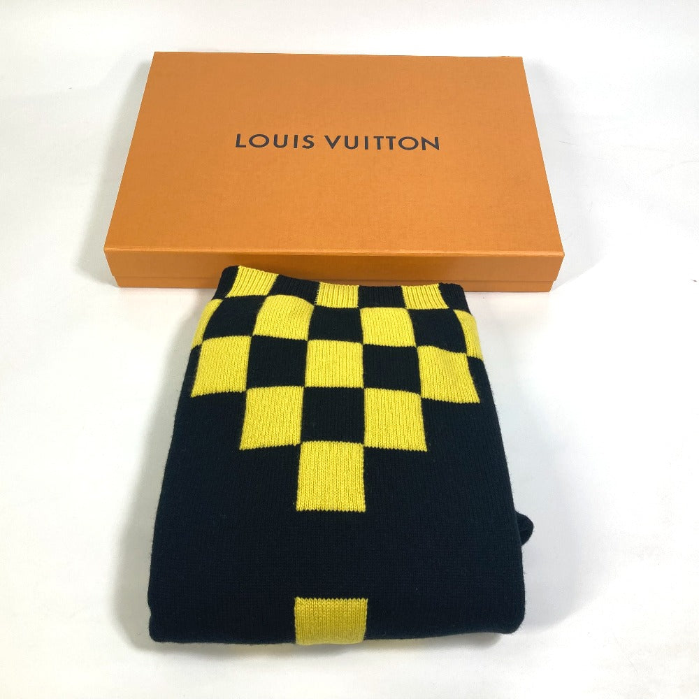 LOUIS VUITTON アパレル チェッカー ボード ニット 長袖 セーター ウール レディース イエロー×ブラック