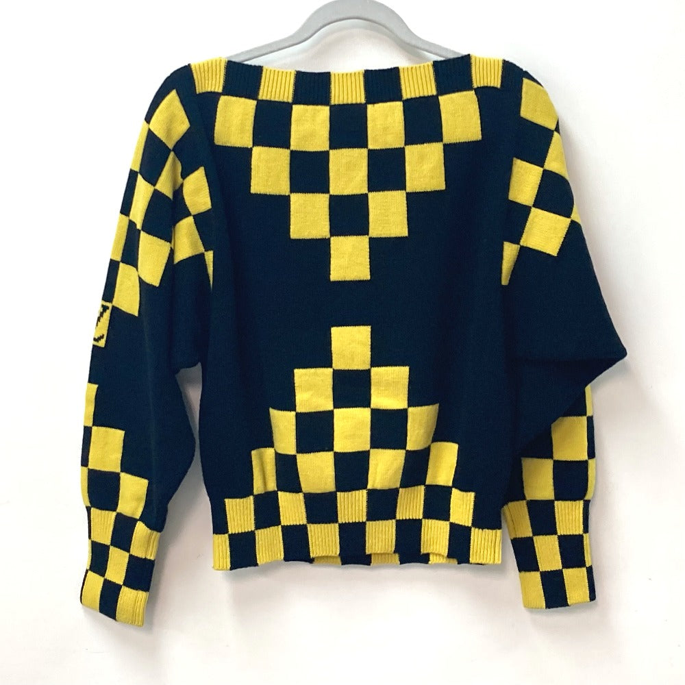 LOUIS VUITTON アパレル チェッカー ボード ニット 長袖 セーター ウール レディース イエロー×ブラック