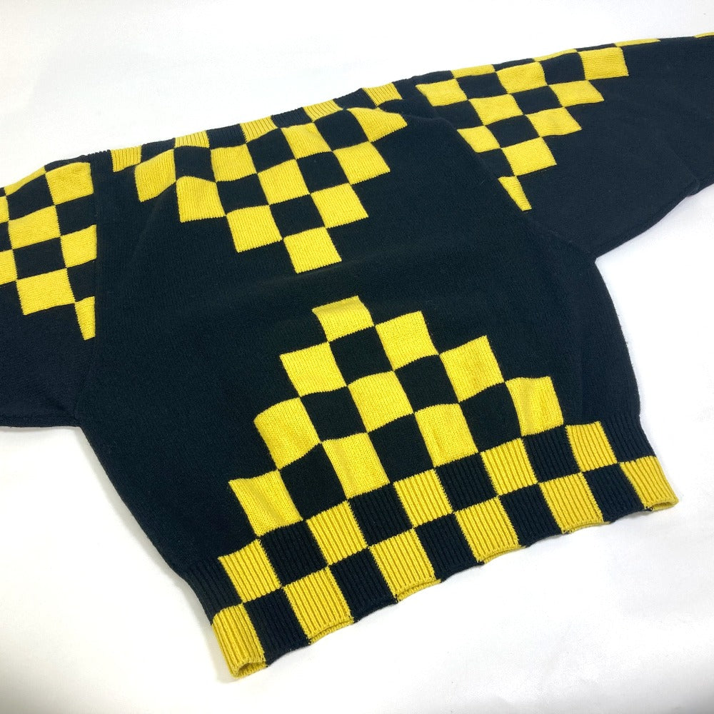 LOUIS VUITTON アパレル チェッカー ボード ニット 長袖 セーター ウール レディース イエロー×ブラック