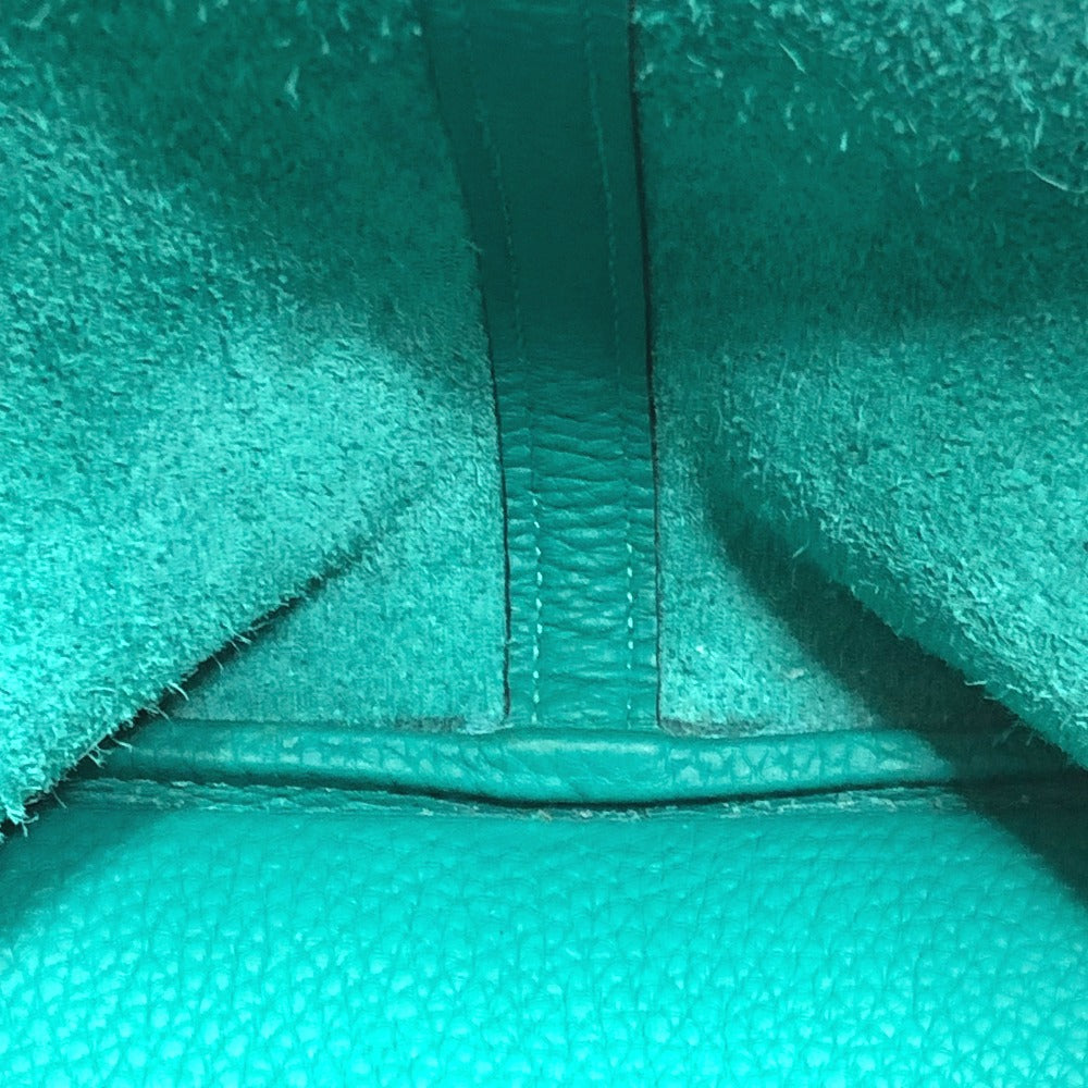 HERMES Picotin Lock Eclat MM 22 Handbag in Taurillon Clemence Leather, Women's, Vert Veron, Green