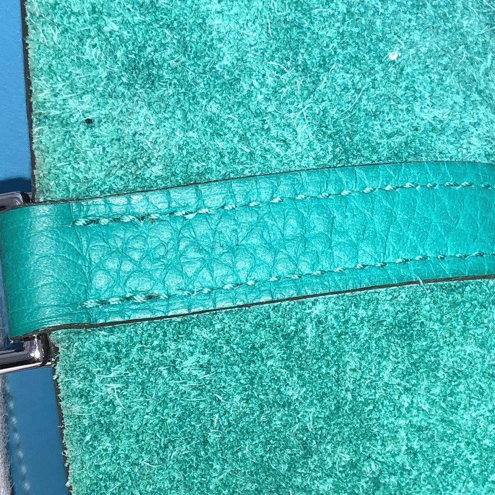 HERMES Picotin Lock Eclat MM 22 Handbag in Taurillon Clemence Leather, Women's, Vert Veron, Green