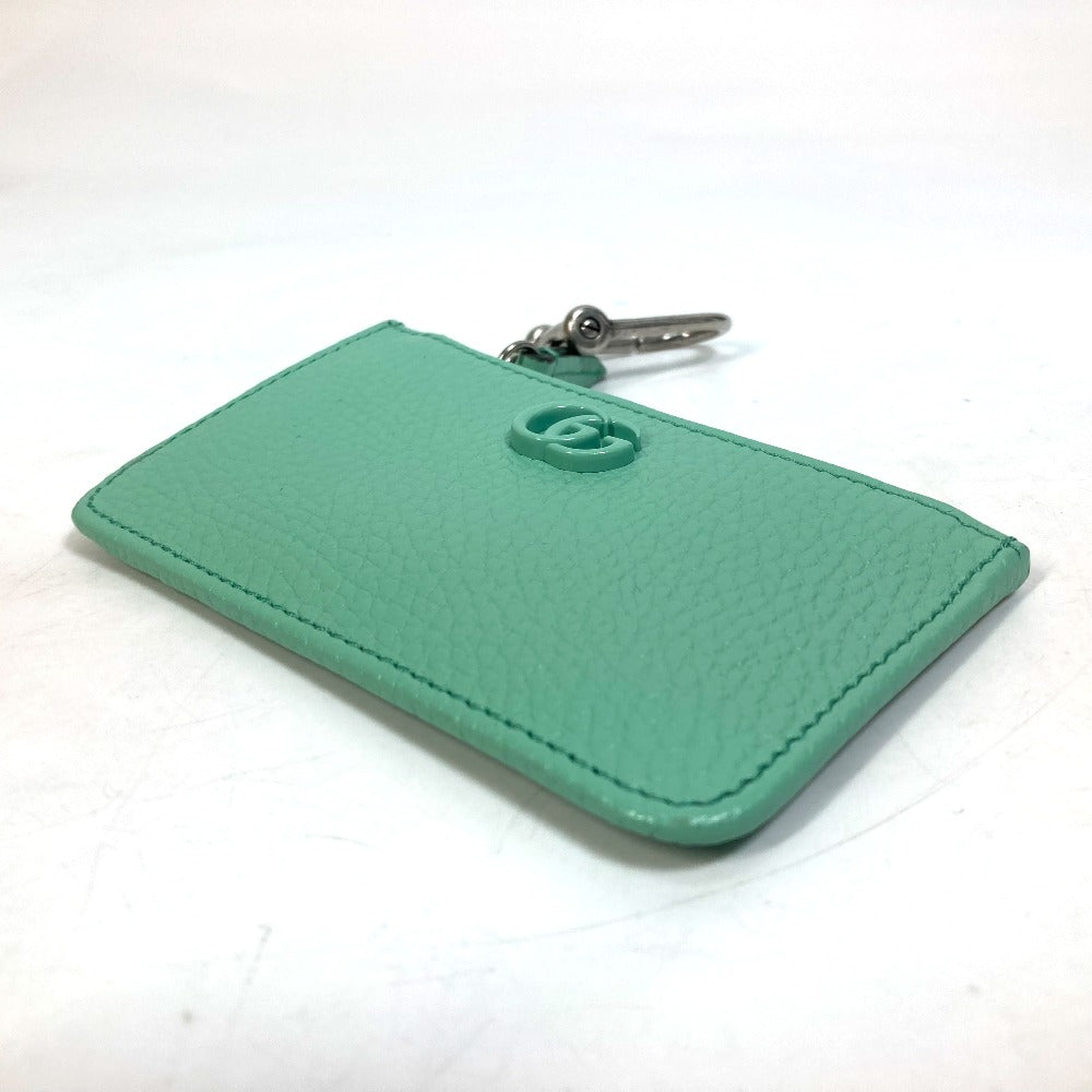 GUCCI 701070 GG Marmont Leather Card Case and Coin Case, Women's, Green