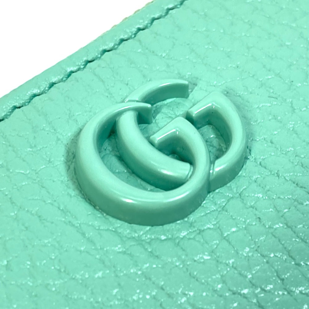 GUCCI 701070 GG Marmont Leather Card Case and Coin Case, Women's, Green