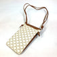 CELINE 10G332CQD Triomphe Phone Case, Mobile Pouch, Shoulder Bag, Smartphone Case, PVC/Nylon, Women's, Beige