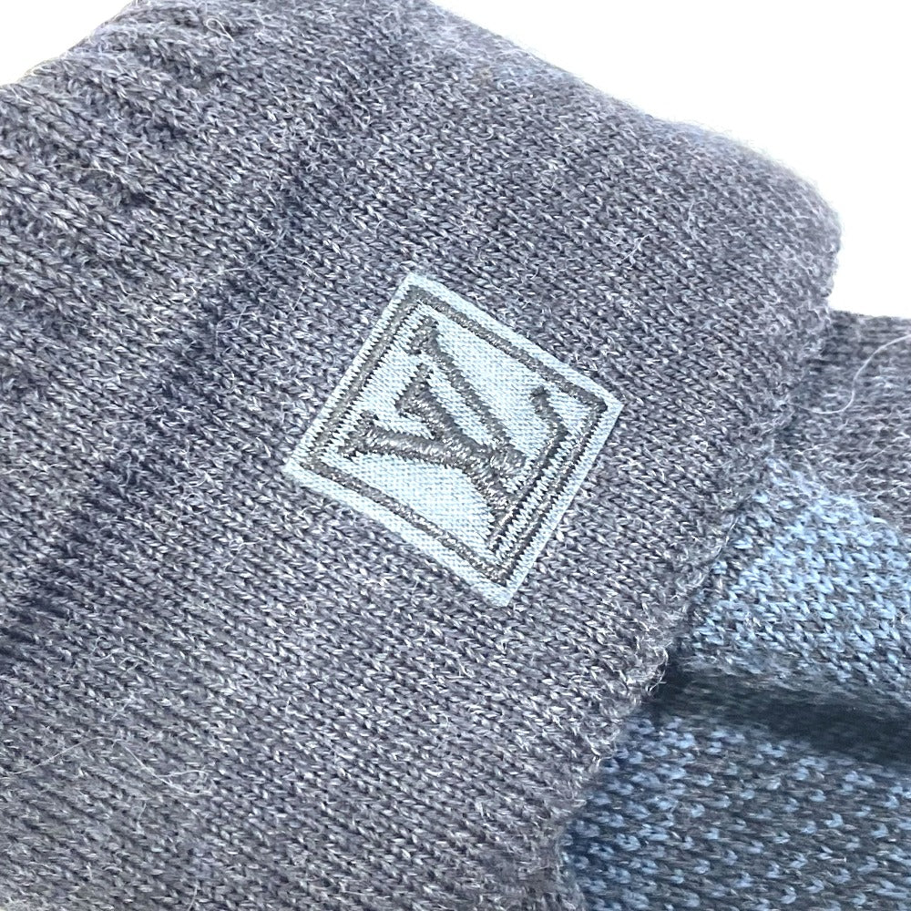 LOUIS VUITTON M70008 Damier Graphite Damier Gon Petit Knit Wool Gloves for Men, Gray