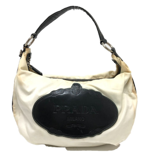 PRADA ロゴ ワンショルダー カバン ハンドバッグ ショルダーバッグ ナイロン レディース ホワイト